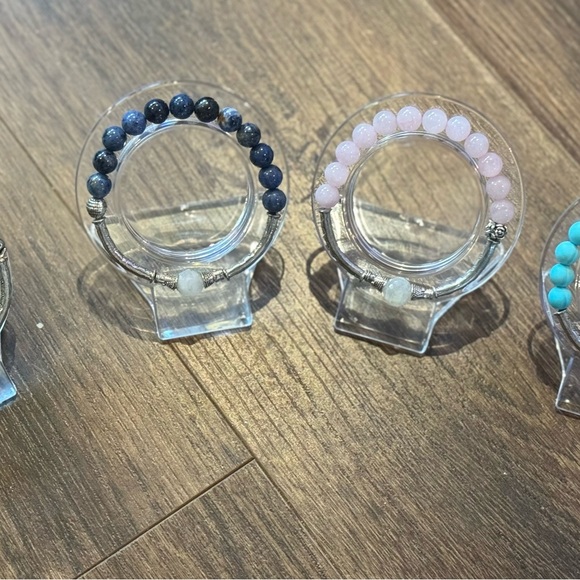 Four new handmade bracelets, moonstone rose quartz amethyst turquoise jasper - Picture 5 of 10